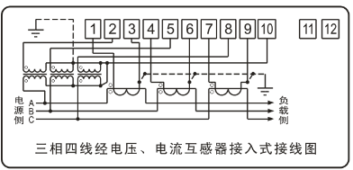 DTSY341-MD3經(jīng)電壓、電流互感器接入式接線圖